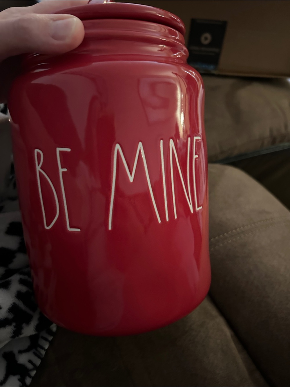 Rae Dunn Red "BE MINE" Ceramic Canister